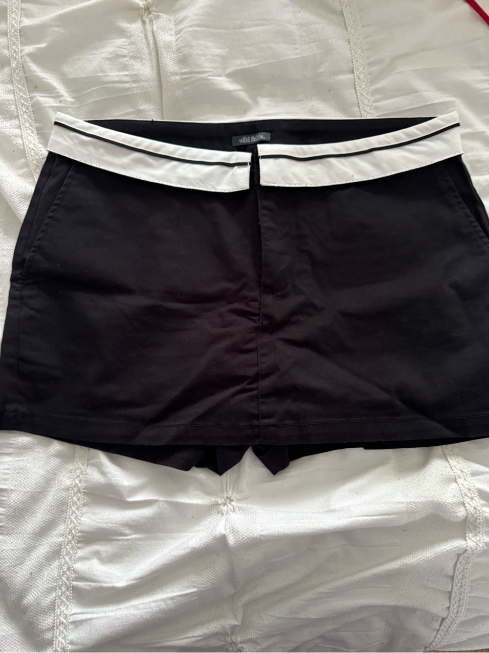 wild fable Black Skort with White Waistband Trim